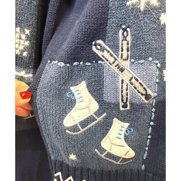 Holiday Lodge North Crest Women’s Full Zip Sweater Cardigan Ski Lodge Sz S 6/8 - Picture 4 of 14